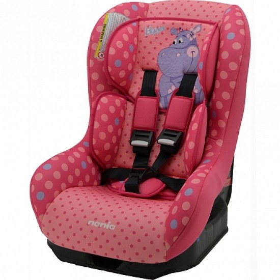 Автокресло NANIA DRIVER ANIMALS HIPPO FUSHIA розовый