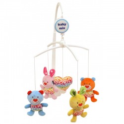 Каруселька с плюшевыми игрушками TK/437М мишки и зайчики