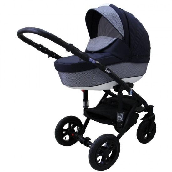 Коляска Adamex Avanti Deluxe 2 в 1 553G синяя чешуя