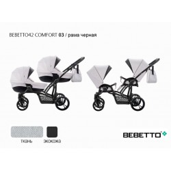Детская коляска для двойни 2 в 1 Bebetto42 Сomfort 03 рама черная