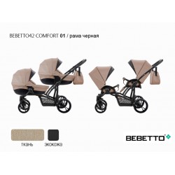 Детская коляска для двойни 2 в 1 Bebetto42 Сomfort 01 рама черная