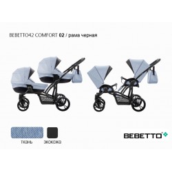 Детская коляска для двойни 2 в 1 Bebetto42 Сomfort 02 рама черная