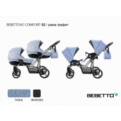 Детская коляска для двойни 2 в 1 Bebetto42 Сomfort 02 рама графит