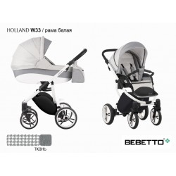 Детская коляска 2 в 1 Bebetto Holland W33 рама белая