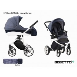 Детская коляска 2 в 1 Bebetto Holland W49 рама белая