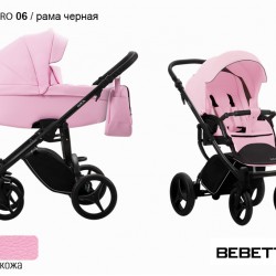 Детская коляска 2 в 1 Bebetto Luca PRO 100% экокожа 06 рама черная