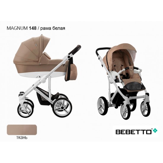 Детская коляска 2 в 1 Bebetto Magnum 148 рама белая