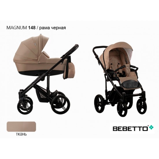 Детская коляска 2 в 1 Bebetto Magnum 148 рама черная