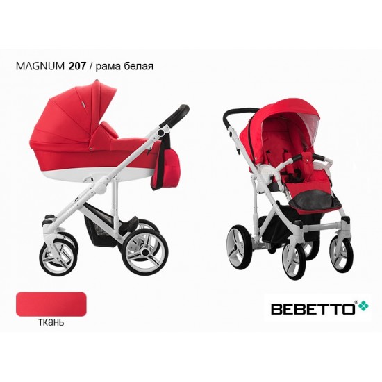 Детская коляска 2 в 1 Bebetto Magnum 207 рама белая