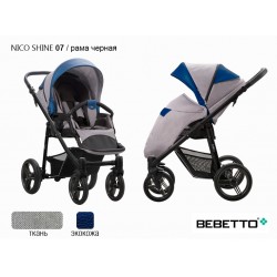 Детская прогулочная коляска Bebetto Nico SHINE 07 рама черная