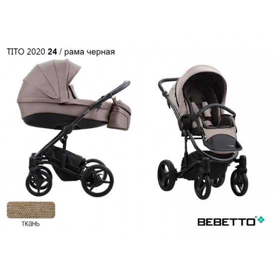 Детская коляска 2 в 1 Bebetto Tito 2020 24 рама черная