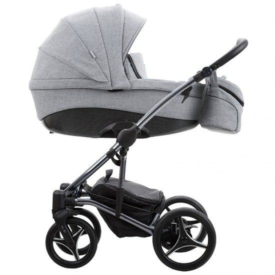 Детская коляска 2 в 1 Bebetto Tito Premium Class DARK 2020 01 рама хромированный металлик 