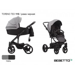 Детская коляска 2 в 1 Bebetto Torino TEX 110 рама черная