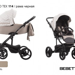 Детская коляска 2 в 1 Bebetto Torino TEX 114 рама черная