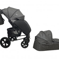 Детская прогулочная коляска Bubago MODEL ONE Plus/люлька Smoky grey & black (Дымносерый-Черный)