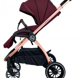 Детская коляска Bubago Lacio Wine Red 3в1 (бронза)