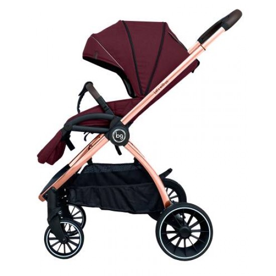 Детская коляска Bubago Lacio Wine Red 3в1 (бронза)