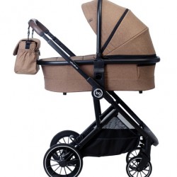 Детская коляска Bubago LIRA BD801 3в1 Khaki (Бежевый) рама черная