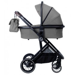 Детская коляска Bubago LIRA BD801 3в1 Light Grey (Светло-серый) рама черная