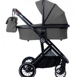 Детская коляска Bubago LIRA BD801 3в1  Dark Grey (Темно-серый) рама черная