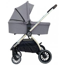 Детская коляска Bubago Lacio Light Grey 3в1 (хром)