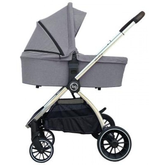 Детская коляска Bubago Lacio Light Grey 3в1 (хром)