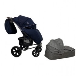 Детская прогулочная коляска Bubago MODEL ONE Plus /люлька Prune (Черно-синий)