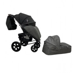 Детская прогулочная коляска Bubago MODEL ONE Plus/люлька Black/Light grey (Черный+светло-серый)