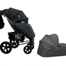 Детская прогулочная коляска Bubago MODEL ONE Plus /люлька Black/Dark grey (Черный/Темно-серый)