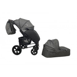 Детская прогулочная коляска Bubago MODEL ONE Plus /люлька Smoky grey/black (Дымно-серый/Черный)