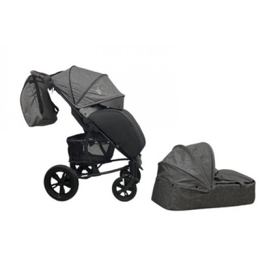 Детская прогулочная коляска Bubago MODEL ONE Plus /люлька Smoky grey/black (Дымно-серый/Черный)
