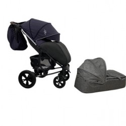 Детская прогулочная коляска Bubago MODEL ONE Plus /люлька Navy Peony/Black (фиолетовый-черный)