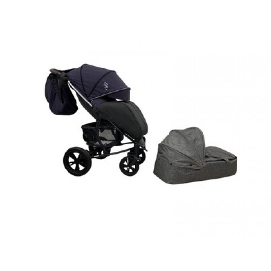 Детская прогулочная коляска Bubago MODEL ONE Plus /люлька Navy Peony/Black (фиолетовый-черный)