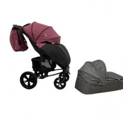 Детская прогулочная коляска Bubago MODEL ONE Plus/люлька Beetroot/black (Свекольно-черный)