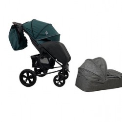 Детская прогулочная коляска Bubago MODEL ONE Plus/люлька Green pea & black Темно-зеленый/черный
