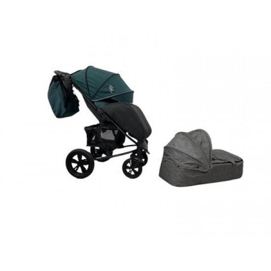 Детская прогулочная коляска Bubago MODEL ONE Plus/люлька Green pea & black Темно-зеленый/черный