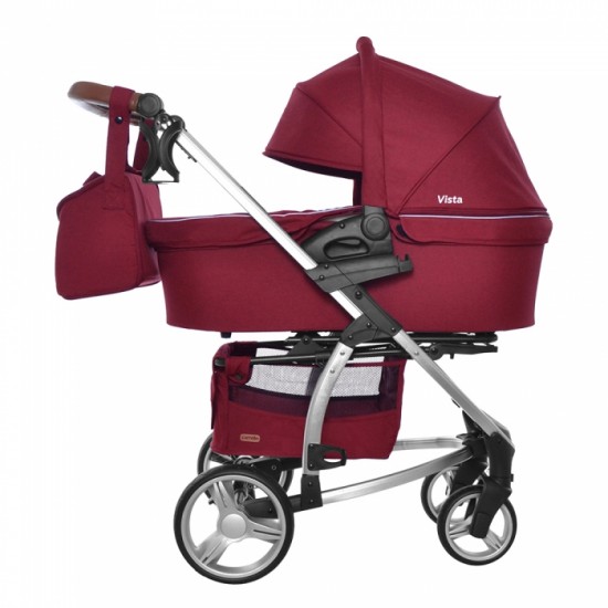 Детская коляска CARRELLO Vista 2 в 1 CRL-6501 RUBY RED/красный
