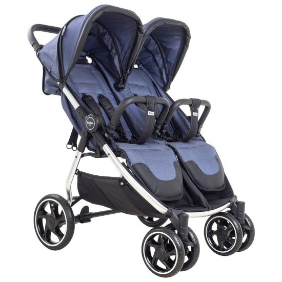 Прогулочная коляска для ДВОЙНИ Pituso RUTA ДЕНИМ