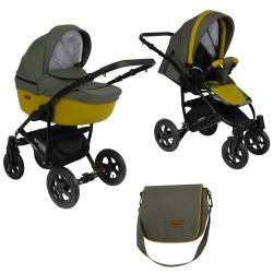 Коляска 2 в 1 PITUSO CONFORT Олива/Кожа Горчица