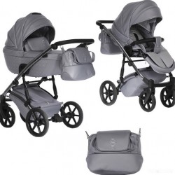 Коляска 2 в 1 PITUSO CRISTAL КОЖА Серый Рама Silver