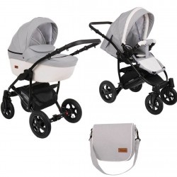 Коляска 2 в 1 PITUSO CONFORT Серый/Кожа Белый