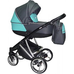 Детская универсальная коляска Ray Agix 2 в 1 7/графитовая кожа/бирюзовая кожа