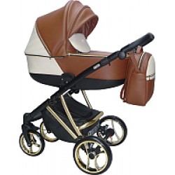 Детская универсальная коляска Ray Agix 2 в 1 8/коричневая кожа/молочная кожа