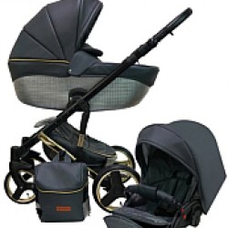 Детская универсальная коляска Ray Ultra Gold 2в1 34 графит кожа/серебристый