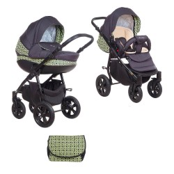 Коляска TUTIS 2 в1 TAPU-TAPU Серая/зеленая круги короб/прогулка