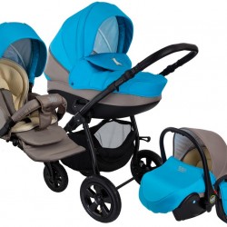 Коляска TUTIS 3 в 1 TAPU TAPU Голубой светло/серый