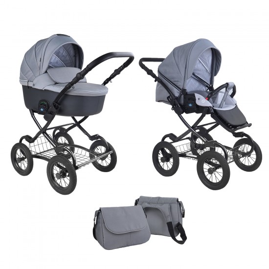 Коляска TUTIS 2 в 1 ZIPPY CLASSIC Серый короб/СТАЛЬНОЙ