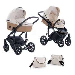Коляска TUTIS 2 в 1 VIVA LIFE Бледно/песочный/Кожа Темно/песочный