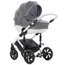 Коляска TUTIS 2 в 1 MIMI STYLE БЕЛАЯ РАМА WHITE DOT