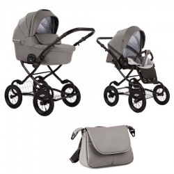 Коляска TUTIS 2 в 1 ZIPPY CLASSIC КОЖА ГРАФИТ